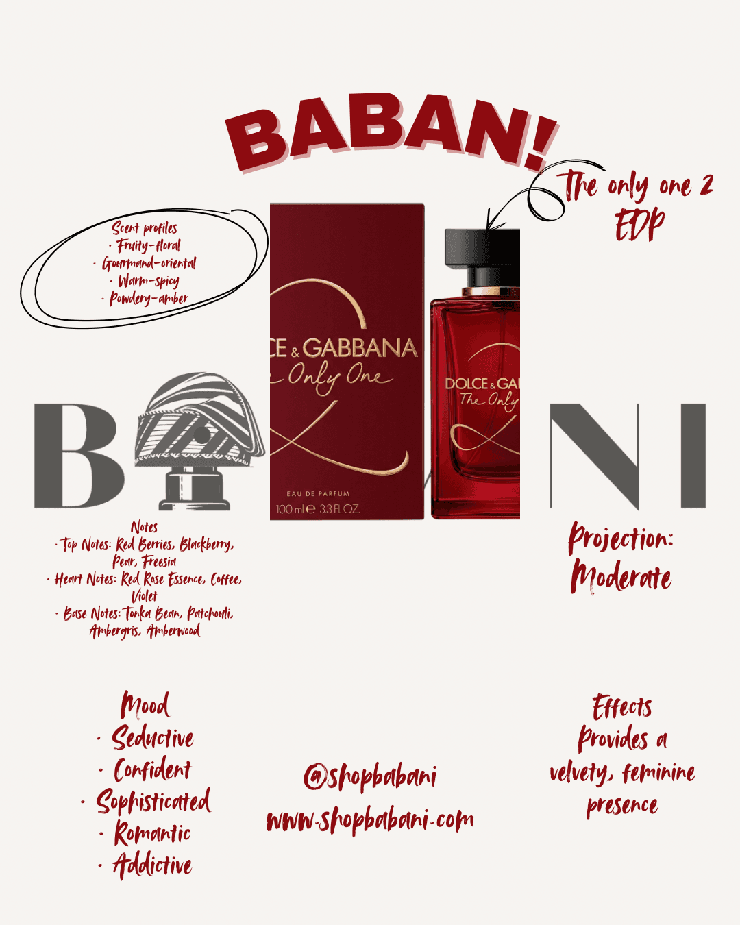 The only one2 Dolce and Gabanna (D&G) EDP 100ml